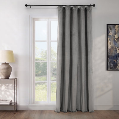 Rideaux en velours moelleux Matra pour chambre à coucher ‑ rideaux obscurcissants pour les fenêtres de salon, panneau simple