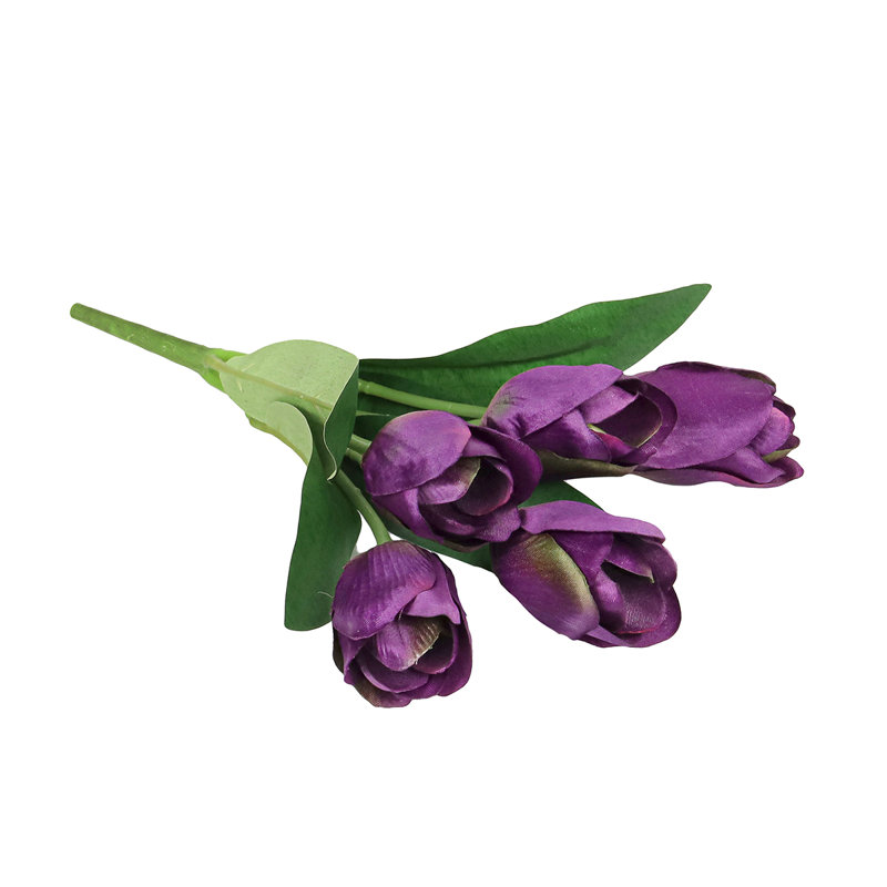 Bouquet de tiges de tulipes artificielles, Mauve prune