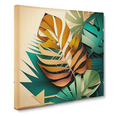 Palm Leaf Cubism - No Frame Print