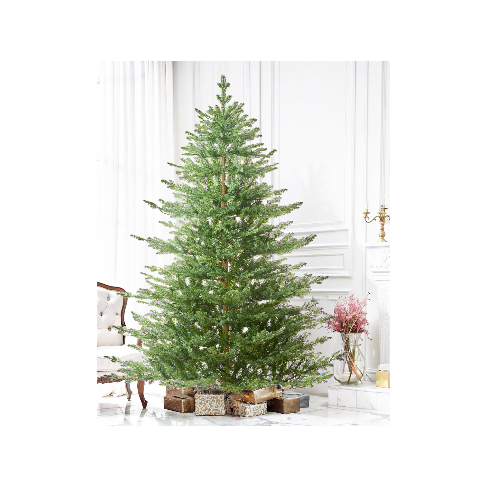 Lighted Artificial Christmas Tree - Stand Included, Not Pre-Lit, 6ft