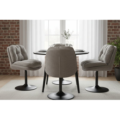 48cm H Tufted Boucle Upholstered Low Back Parsons Chair