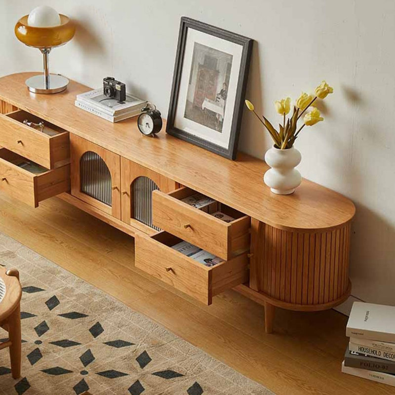 Meuble télé Modern Burlywood, H 18,7 po x L 70,87 po x l 15,75 po
