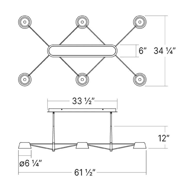 Opal White 6-Light Modern LED Chandelier