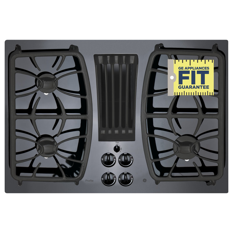 Natural Gas Cooktop with 4 Burners, Black