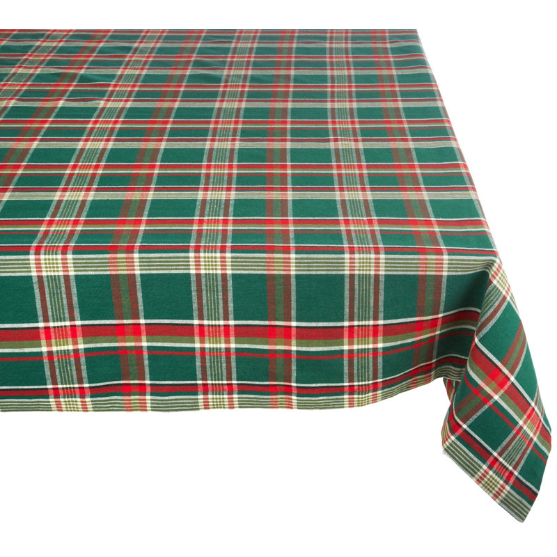 Valles Tablecloth, 104" W, Red/Green