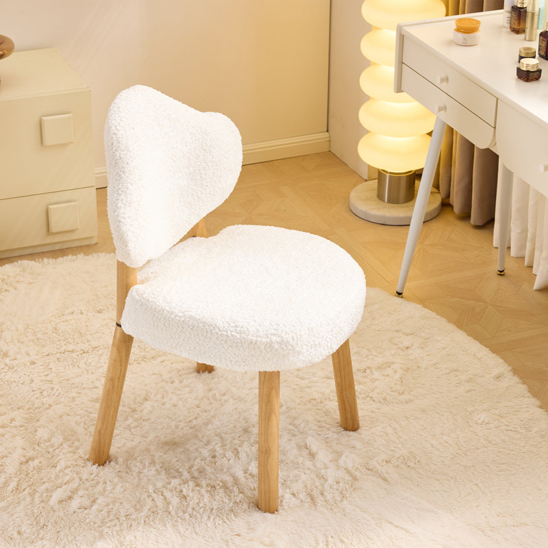 Fauteuil d'appoint Cloud Puff Soft avec pieds en bois - Meuble-lavabo moderne, Blanc