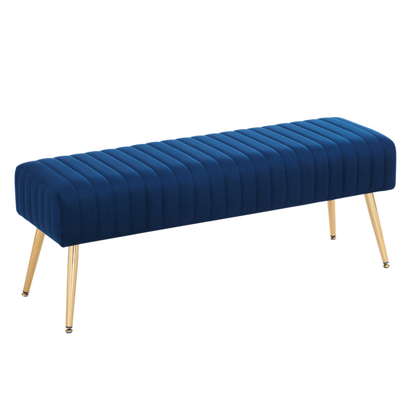 Banc en velours Rodjanae, Bleu foncé