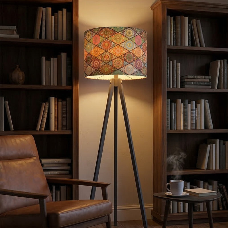 Kisa 57" Tripod Floor Lamp, Multicolor, Gray