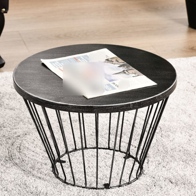 Table d'appoint de patio 16 po en acier, design, noir - pour l'extérieur et l'intérieur, décor élégant et fonctionnel