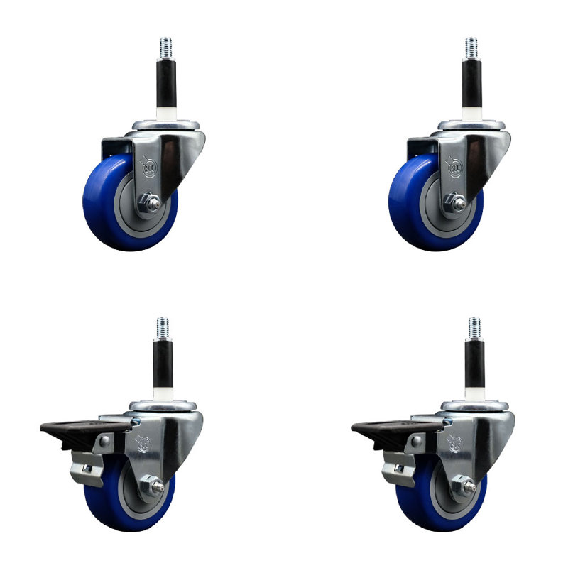 Ensemble de roulettes extensibles pivotantes 3 po 3 po