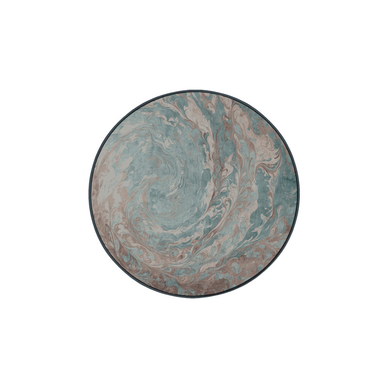 Machine Washable Gray Area Rug, Round 7'