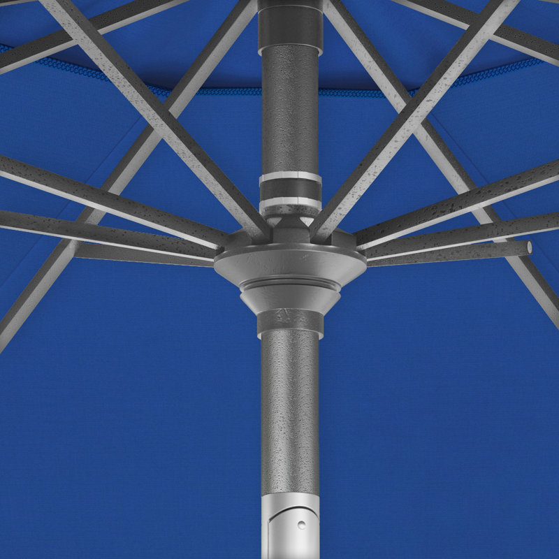 Parasol de marché 108 po, Tissu performance bleu royal, Gris martelé