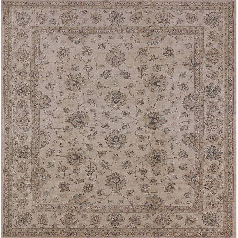 Tapis oriental gris / beige Mikkel, Carré 7 pi