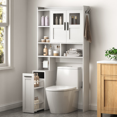 Over the Toilet Freestanding Storage with Cabinet