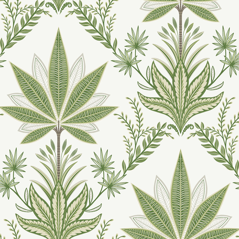 Rouleau de fleurs Addine, Vert / Blanc / Gris