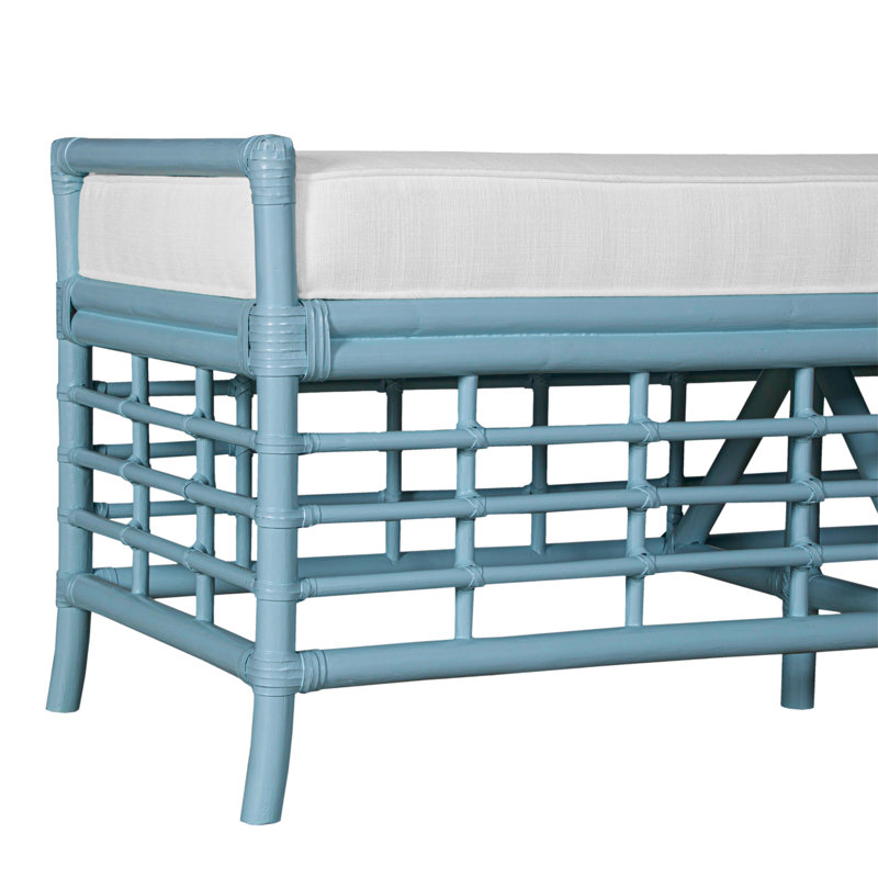Luna Upholstered Bench, Pool Blue