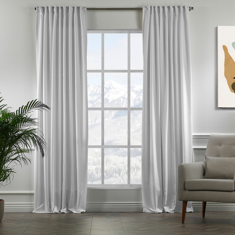 Solid Room Room Darkening Tab top Curtain Panels, 52" W x 120" L, Pure White
