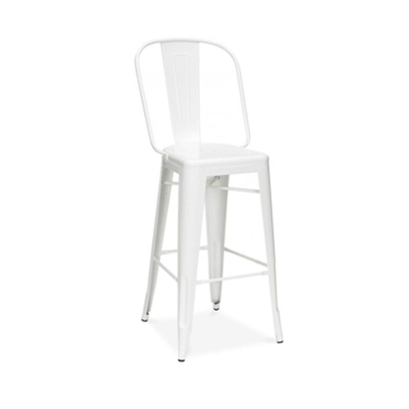 Cazzie Counter Stool with Metal Frame, White