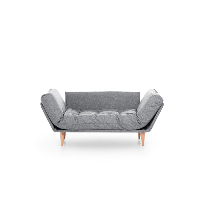 Halcombe 78.74" Linen Flared Arm Sleeper, Gray