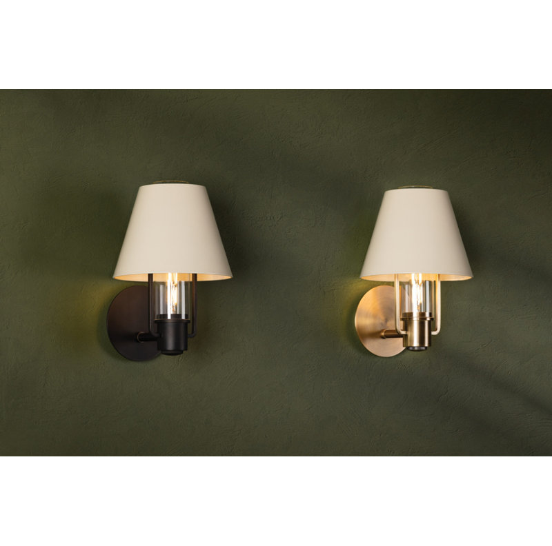 1 - Light Armed Sconce, Patina Brass