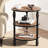 Round End Table, 3-Tier Side Table Living Room Accent Table With Storage Shelf And Metal Industrial Wood Bed Side Table/Night Stand For Bedroom, Small Spaces, Rustic Brown (Style 02-Brown)-2129296088