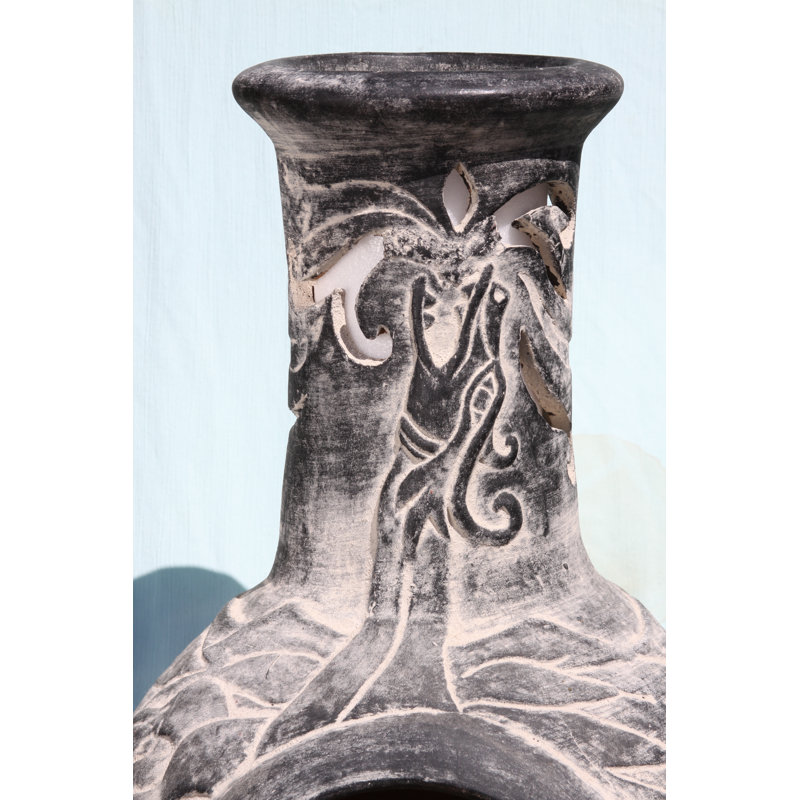 Column Clay Smokeless Chimnea, Grey