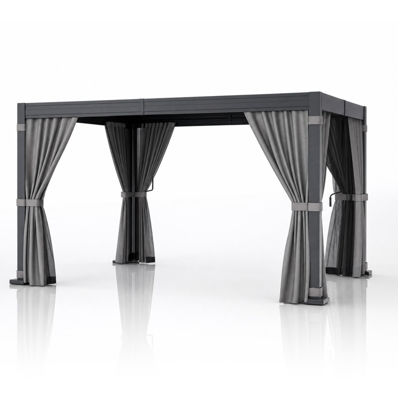 Pergola extérieure 10 'x 12' avec toit à persiennes réglable et drainage intégré