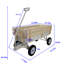 Outdoor Garden Carriage with Wooden Rails and Solid Tires for All Terrains
