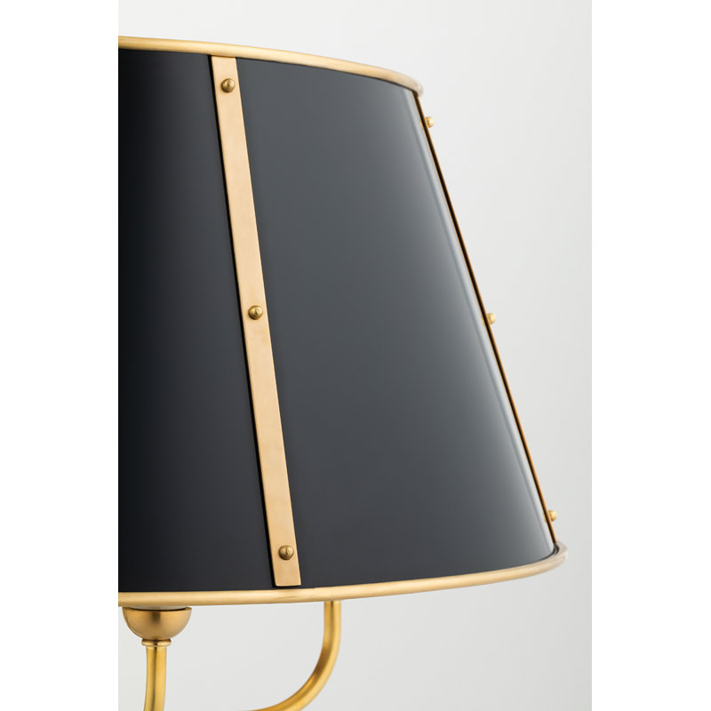 Cambridge Stainless Steel 4-Light Chandelier, Aged Brass/Darkest Blue