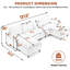 Canapé modulaire, ensemble de canapé en U en forme de nuage confortable, 6 places, 2 coussins d'accoudoirs, canapé modulaire convertible, salon, appartement, chenille (2 repose-pieds mobiles) (modulaire)-705878415