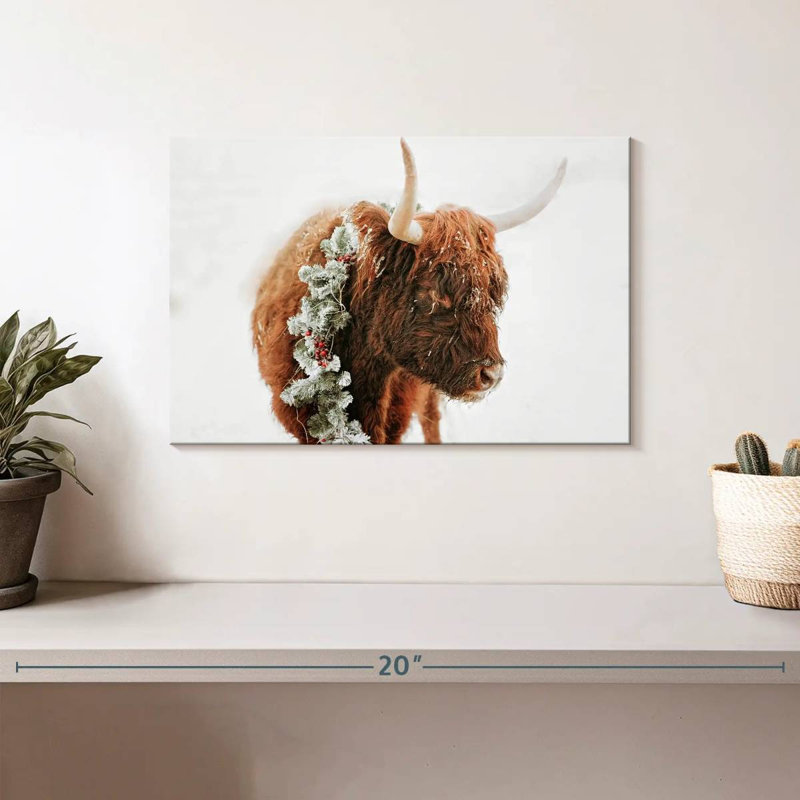 Brampt Christmas Cow, 8" H x 12" W