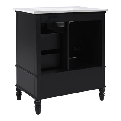 Meuble-lavabo élégant avec lavabo, rangement spacieux et caractéristiques haut de gamme pour un espace de salle de bain fonctionnel et élégant.