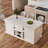 72" Kitchen Islands Include 4 Counter Stools,Home Bar Table with Wine Rack Kitchen Cabinet with Seating