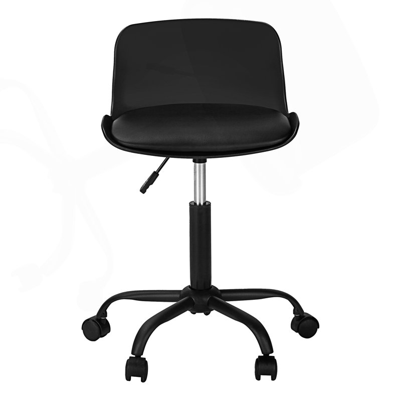 Chaise de bureau ergonomique à hauteur réglable, Noir, Noir
