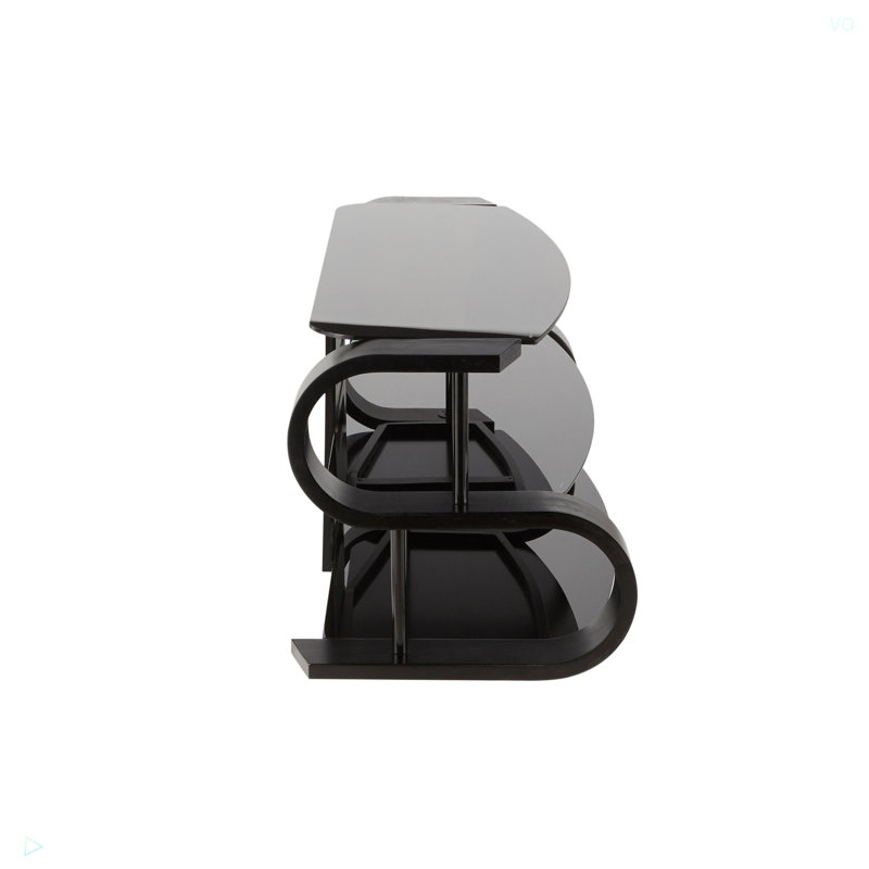 Meuble télé 120 en bois noir et verre noir par Lumisource