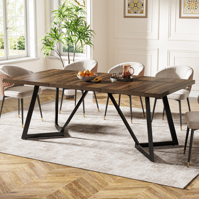 70.86-Inch Modern Dining Table For 6-8, Brown