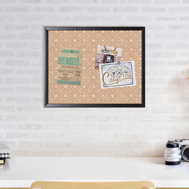 Fashion Cork 35" x 23" Bulletin Board with Black MDF Frame