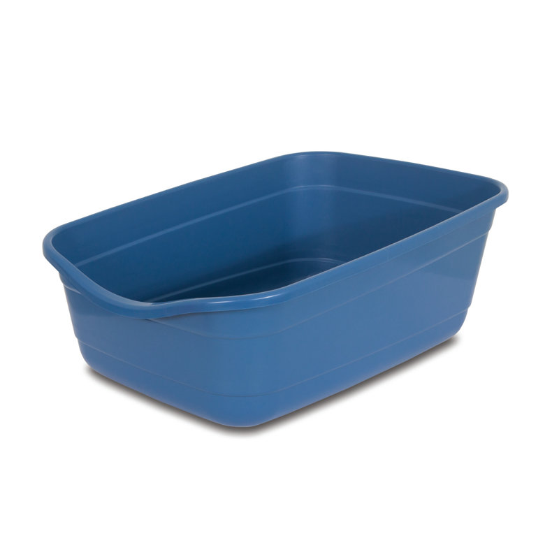 Giant Blue Plastic Open Cat Litter Box