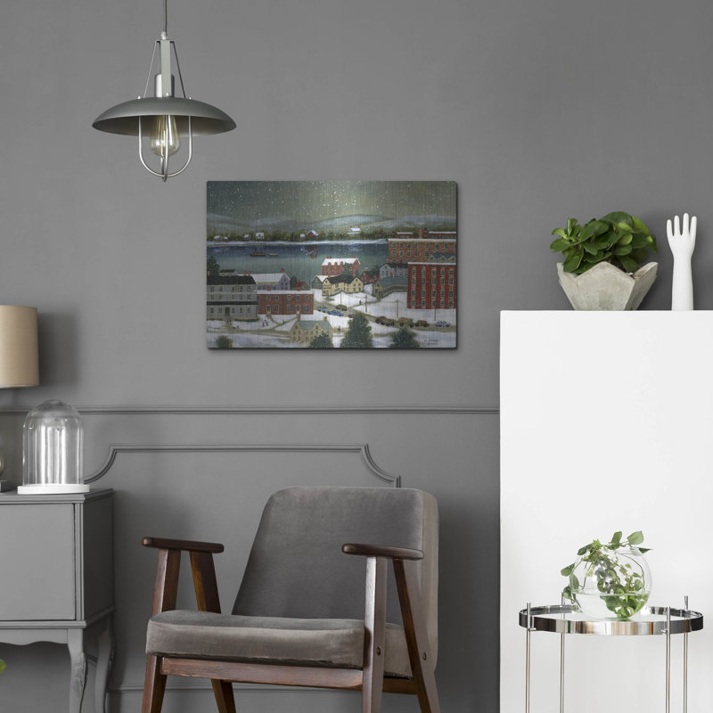  «Winter On The Hudson River» par JL Munro, art mural en métal, 24 po x 16 po, H 16 po x l 24 po