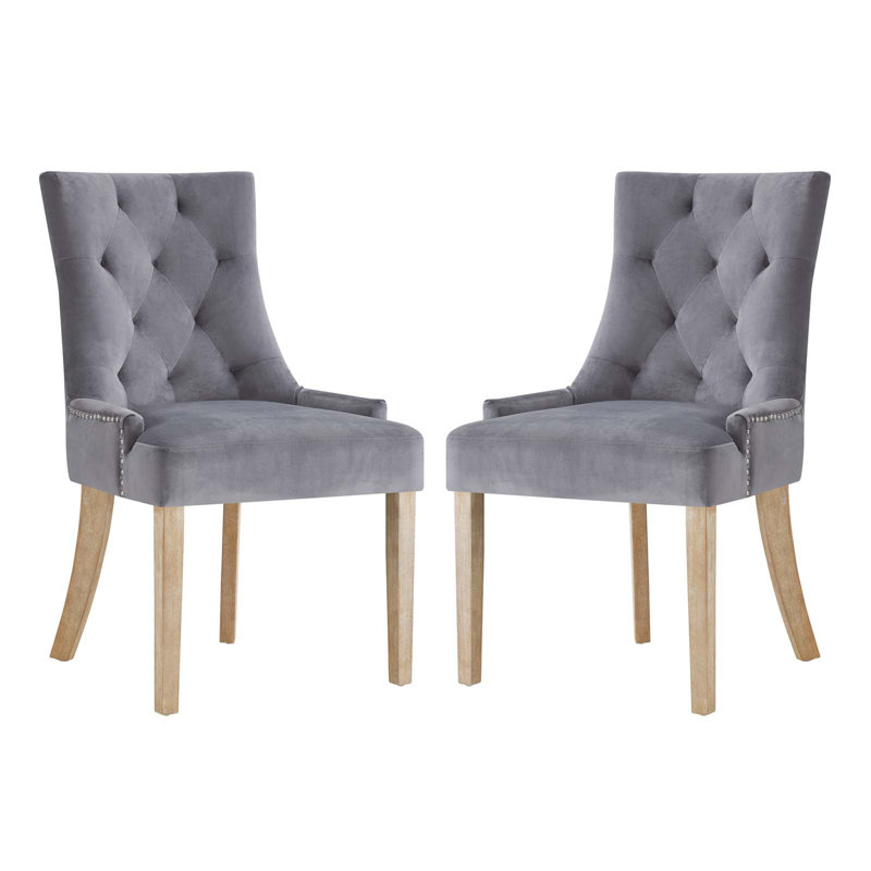 Pose Upholstered Fabric Dining Chair, Gray, 2