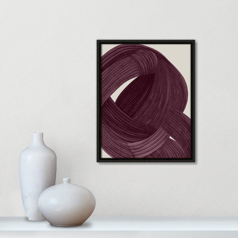 «Tangle in Aubergine II» par Casa Fine Arts, L 12,5 po x H 15,5 po, Toile avec cadre, Espresso Floater