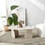 Table basse moderne, couleur travertin, 100 x 35 x 60 cm, structure en panneau de particules enduit 100% mélamine, bande de chant en PVC, design beige uni, pour le salon et les espaces contemporains-1856353097