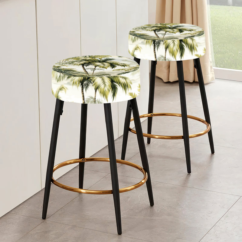 Ensemble de 2 tabourets de bar style tropical Whispering Palms