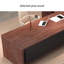 Bureau de direction en bois massif brun en forme de L avec armoire latérale gauche-764479706-764479710