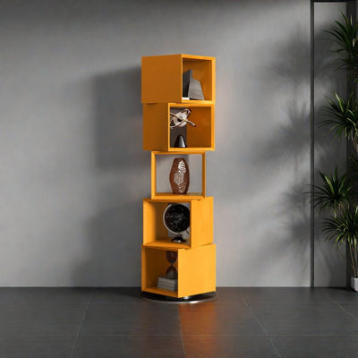 Light luxury minimalist style rotating bookcase