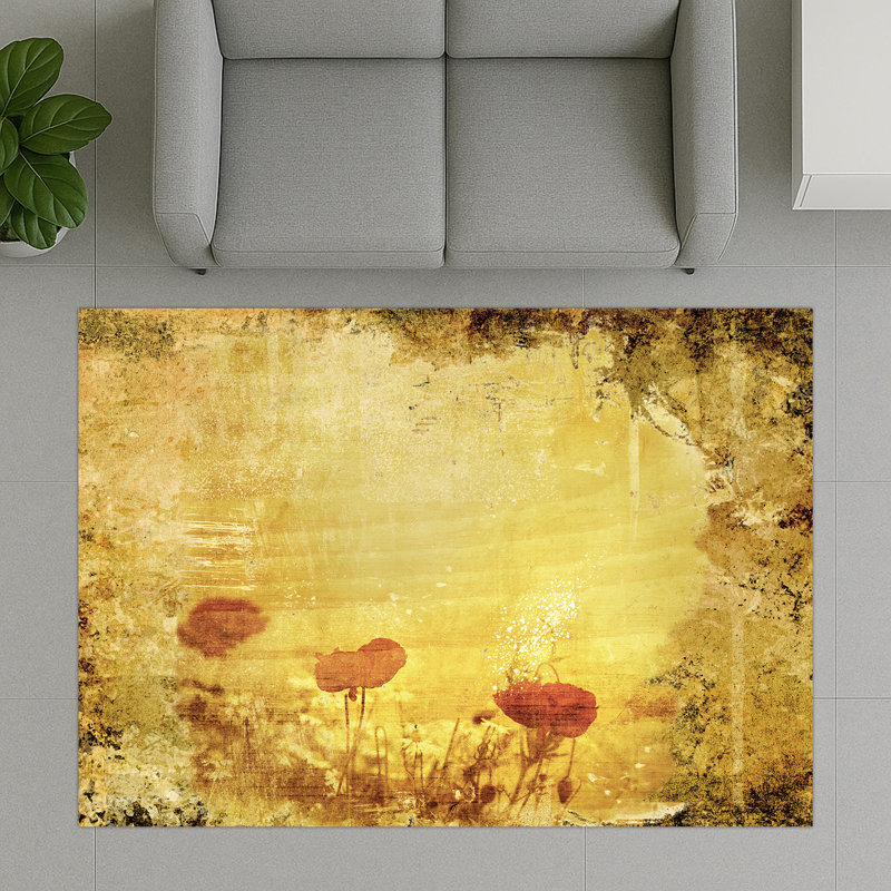 Floral Area Rug, Runner 70 x 140 cm