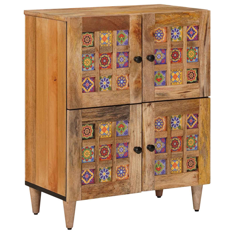 Vidaxl Sideboard With Storage With Door Solid Mango Wood Modern Dining Room