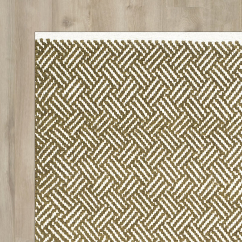 Tapis olive en coton touffeté à la main Bryent, Rectangle 8 pi x 10 pi