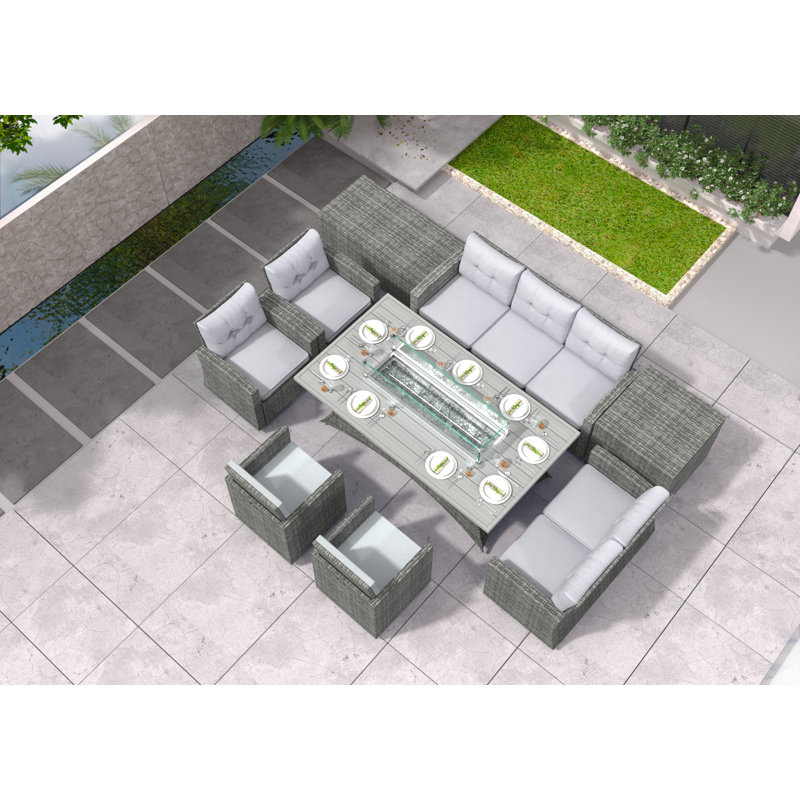 Bentlei 9-Person Sofa Seating Group with Cushions