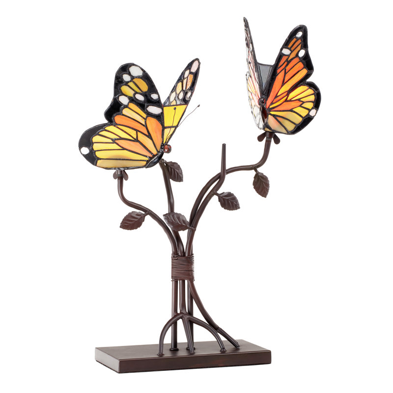20.5"H Amelia Stained Glass Butterfly Table Lamp 